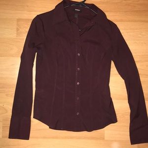 Maroon Express stretch button down size small